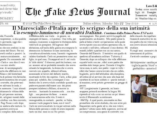 The Fake News Journal July, 22 Year 2019 € 1,50